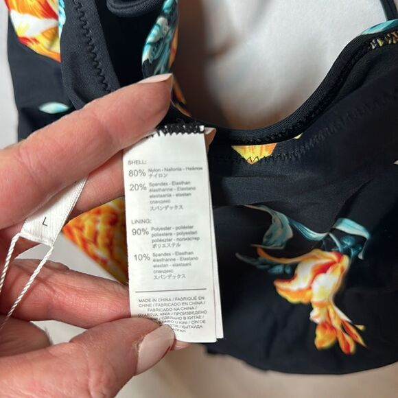 Cupshe One Piece Black Floral Swimsuit. Size L. NWT - Picture 9 of 11